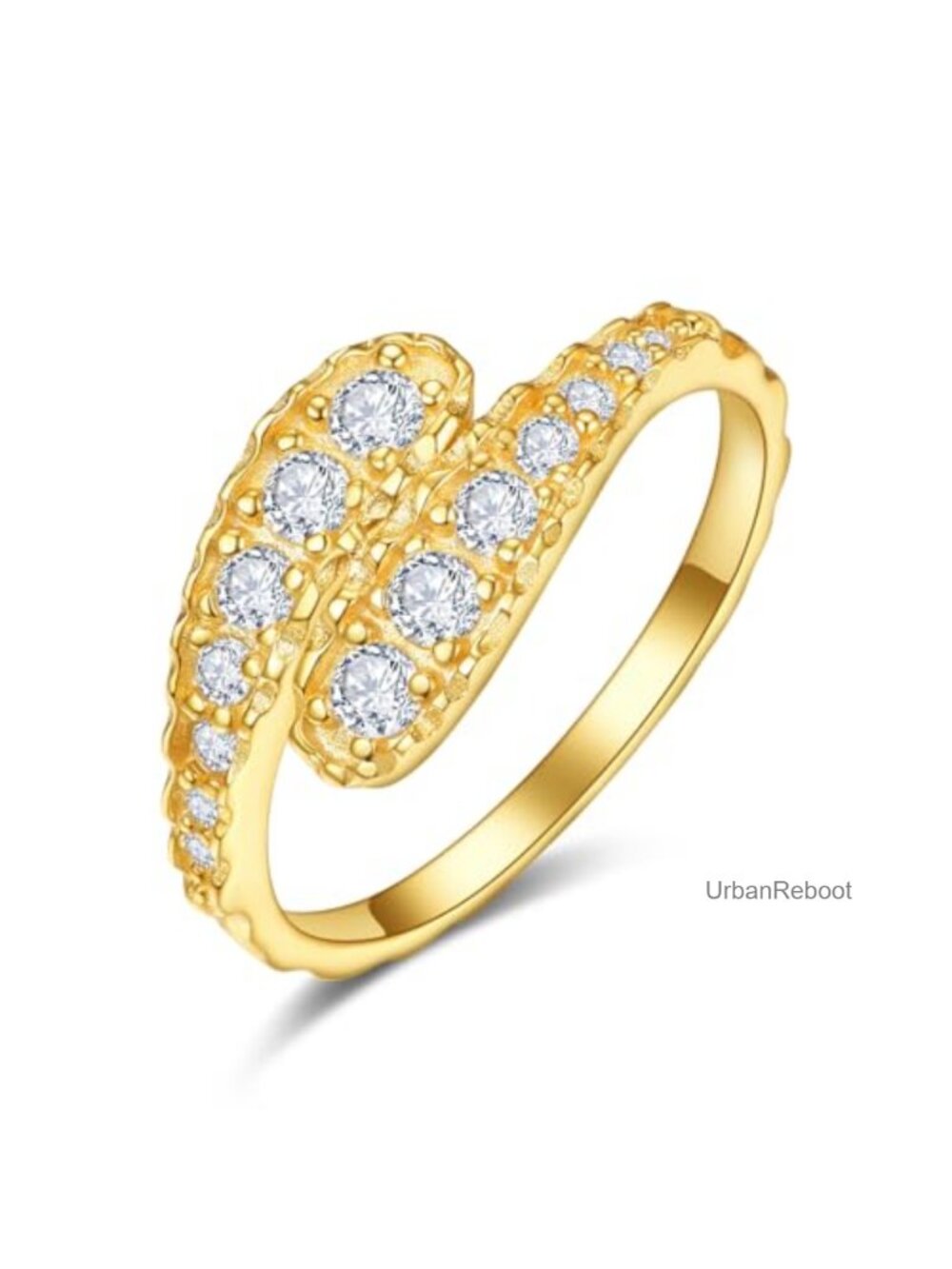 14k Gold Plated Chunky Dome Stacking Ring Textured Thumb Statement Band